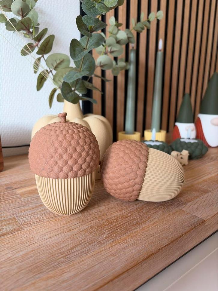 3D Geprinte Eikels - Herfst Decoratie, Antiek en Kunst, Antiek | Woonaccessoires, Ophalen of Verzenden
