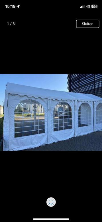Stormvaste Partytent 3X8mtr. Zelf demonteren beschikbaar voor biedingen