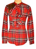 Ralph Lauren schots geruite blouse, Rugby, Mt. XS, Verzenden, Zo goed als nieuw, Ralph Lauren, Maat 34 (XS) of kleiner