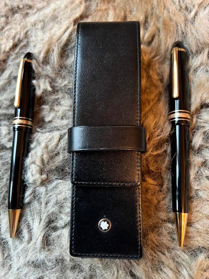TE KOOP MONTBLANC ETUI POTLOOD EN BALLPOINT, Verzamelen, Pennenverzamelingen, Zo goed als nieuw, Balpen, Mont Blanc, Ophalen of Verzenden