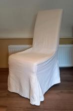 4 hoge eettafel stoelen met Ikea stoelhoes ecru wit, Ophalen, Gebruikt, Wit, Vier