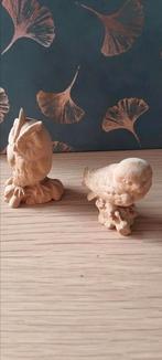 2 uiltjes, hout, Ophalen of Verzenden, Zo goed als nieuw, Beeldje of Figuurtje