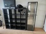 ikea 16 vakkenkast kallax + vitrinekast met slot, Ophalen, Gebruikt