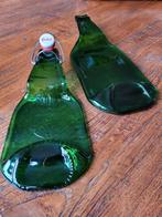 Bijzondere gesmolten Grolsch flessen, Gebruikt, Schaal, Ophalen of Verzenden, Glas