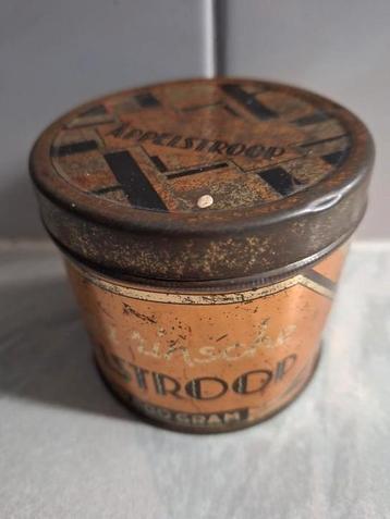 Antiek blik rinsche appelstroop,  beschikbaar voor biedingen