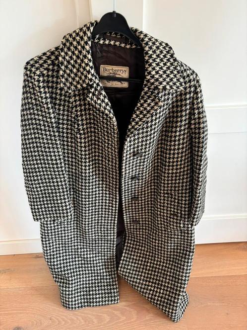 Originele Vintage Dames Burberry Winter Jas Zwart/Wit, Kleding | Dames, Jassen | Winter, Gedragen, Maat 42/44 (L), Zwart, Ophalen of Verzenden