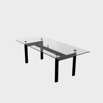 1x Cassina Le Corbusier LC6 Tafel Helder Glas - Zwart beschikbaar voor biedingen