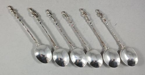 6 korte apostel theelepels antiek 835 zilver, Antiek en Kunst, Antiek | Goud en Zilver, Zilver, Ophalen of Verzenden