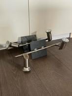 Twee rvs 2 lamps spots op natuurstenen plaat., Ophalen of Verzenden, Zo goed als nieuw, Overige materialen, Plafondspot of Wandspot