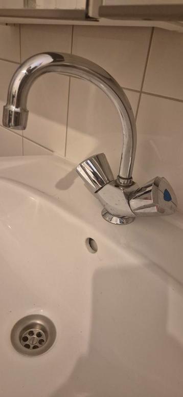 Wastafel met kraan Chroom - Gebruikt beschikbaar voor biedingen