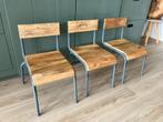 Kidsdepot stoeltjes 3x - hout - grijs, Kinderen en Baby's, Kinderkamer | Tafels en Stoelen, Ophalen, Zo goed als nieuw, Stoel(en)