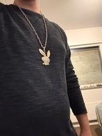 Zilverkleurige ketting met Playboy hanger, Overige materialen, Gebruikt, Overige voorstellingen, Ophalen of Verzenden