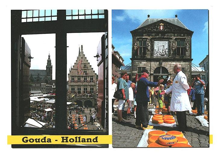 978442 Gouda .Gelopen met zegel, Verzamelen, Ansichtkaarten | Nederland, Gelopen, Noord-Brabant, Ophalen of Verzenden