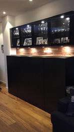 Ikea kast besta met wandplank en verlichting, Huis en Inrichting, Kasten | Wandmeubels, Ophalen, 200 cm of meer, 25 tot 50 cm