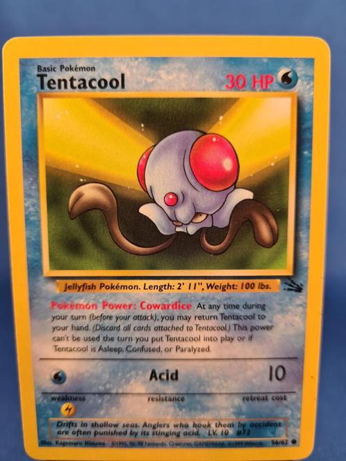 Tentacool 56/62 - Fossil, Hobby en Vrije tijd, Verzamelkaartspellen | Pokémon, Gebruikt, Losse kaart, Verzenden