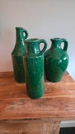 Groene Vazen Set - Nieuwstaat, Aardewerk of Porselein, Nieuw, Ophalen of Verzenden, Minder dan 50 cm