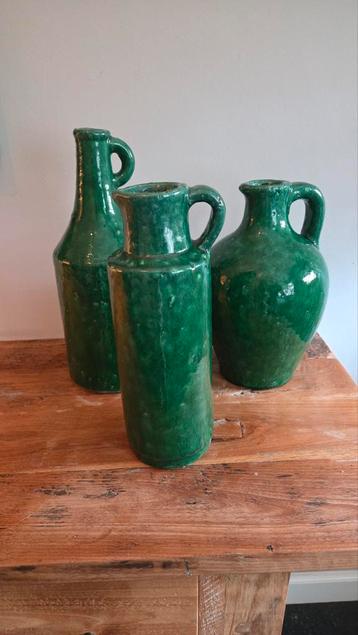 Groene Vazen Set - Nieuwstaat beschikbaar voor biedingen