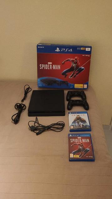 Sony PlayStation 4 Slim 1TB 2 controllers in doos en 2 games beschikbaar voor biedingen