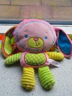 Velours konijn met labels van Happy Monkey merk Jingbao Toys, Kinderen en Baby's, Speelgoed | Knuffels en Pluche, Ophalen of Verzenden