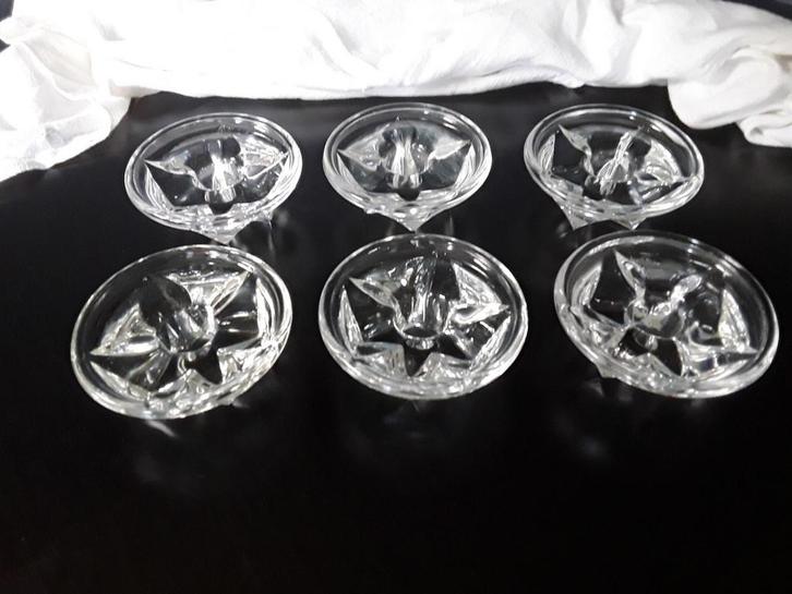 6 glazen sterkandelaars ,ontwerp Floris Meydam.Leerdam 1951., Antiek en Kunst, Antiek | Glas en Kristal, Ophalen of Verzenden