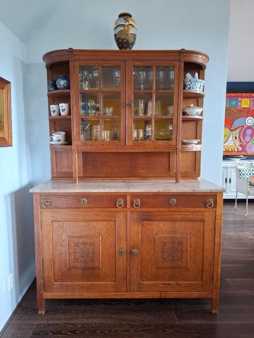 Vitrinekast dressoir porseleinkast buffetkast antiek eiken, Antiek en Kunst, Antiek | Meubels | Kasten, Ophalen