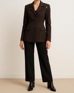 Absolu Paris damesblazer met leren details maat 38, Kleding | Dames, Maat 38/40 (M), Bruin, Ophalen of Verzenden, Jasje