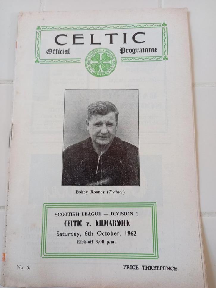 Celtic - Kilmarnock 1962 Voetbal Programma, Verzamelen, Sportartikelen en Voetbal, Gebruikt, Boek of Tijdschrift, Buitenlandse clubs