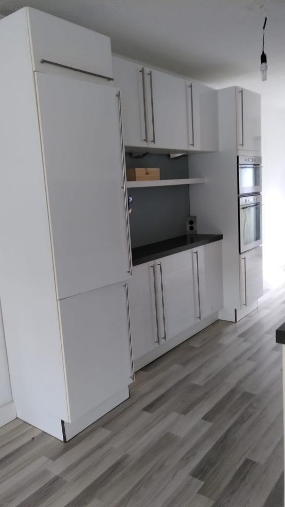 keuken, Huis en Inrichting, Keuken | Complete keukens, Gebruikt, Dubbelwandige keuken, Wit, Composiet, Hoogglans of Gelakt, Ophalen