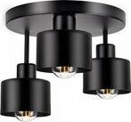 Plafondlamp Industrieel Zwart - 3 x max. 60 Watt (E27) ACTIE, Ophalen of Verzenden, Nieuw, Metaal