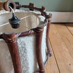 Vintage bamboe hanglamp met stoffen kap, Huis en Inrichting, Gebruikt, Ophalen of Verzenden, Onbekend, Onbekend