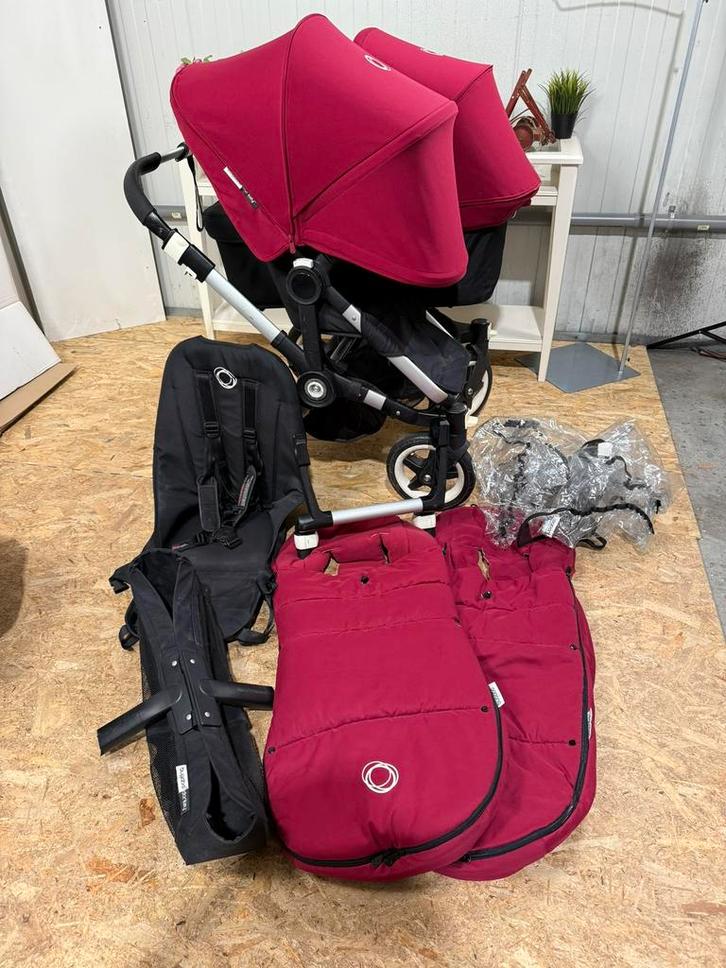 Bugaboo donkey robijn rood duowagen / twinwagen, Kinderen en Baby's, Kinderwagens en Combinaties, Gebruikt, Bugaboo, Duowagen
