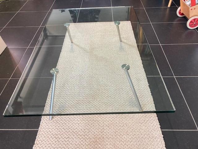 salon tafel Maupertuus glas, Huis en Inrichting, Tafels | Salontafels, Gebruikt, Minder dan 50 cm, 50 tot 100 cm, 100 tot 150 cm