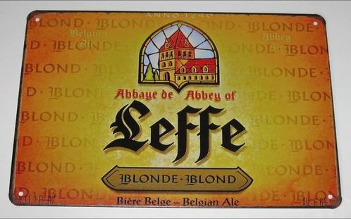 LEFFE BIER : Metalen Bord Leffe - Belgisch Blond Bier, Verzamelen, Biermerken, Nieuw, Reclamebord, Plaat of Schild, Leffe, Verzenden
