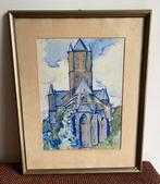 Sint-Baafskathedraal in Gent, 1928 - aquarel, Antiek en Kunst, Ophalen of Verzenden