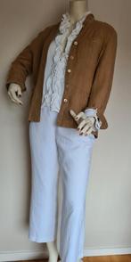 "BLANCHE" 3-delige linnen outfit. Mt.38. Als nieuw!, Maat 38/40 (M), Kostuum of Pak, Beige, Ophalen of Verzenden
