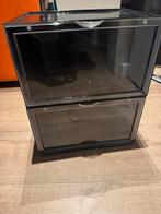 2x Zwarte Opbergboxen voor Schoenen, Ophalen of Verzenden, Gebruikt