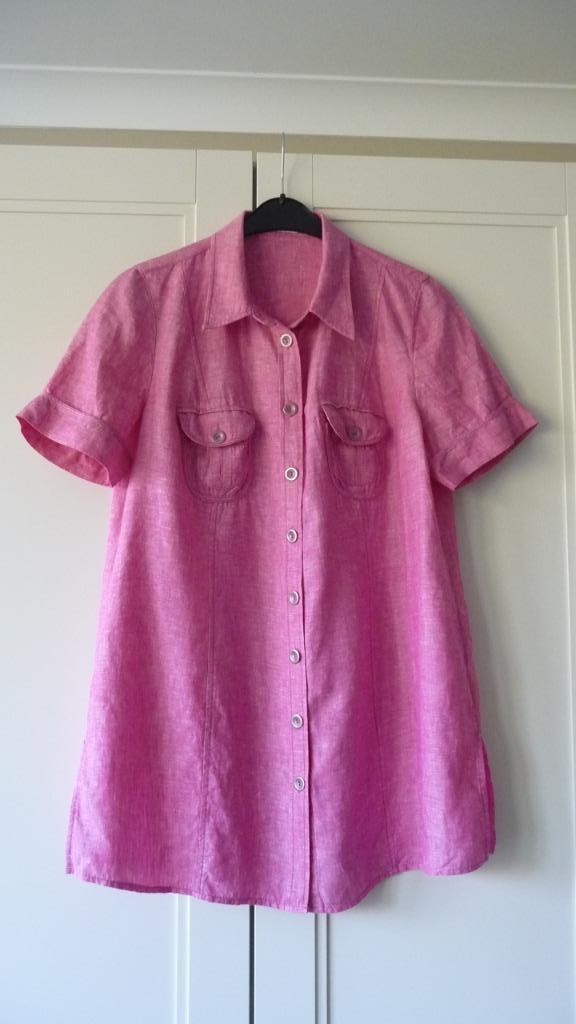 Linnen Blouse met korte mouwen 44 – Bonita, Kleding | Dames, Blouses en Tunieken, Nieuw, Maat 42/44 (L), Roze, Ophalen of Verzenden