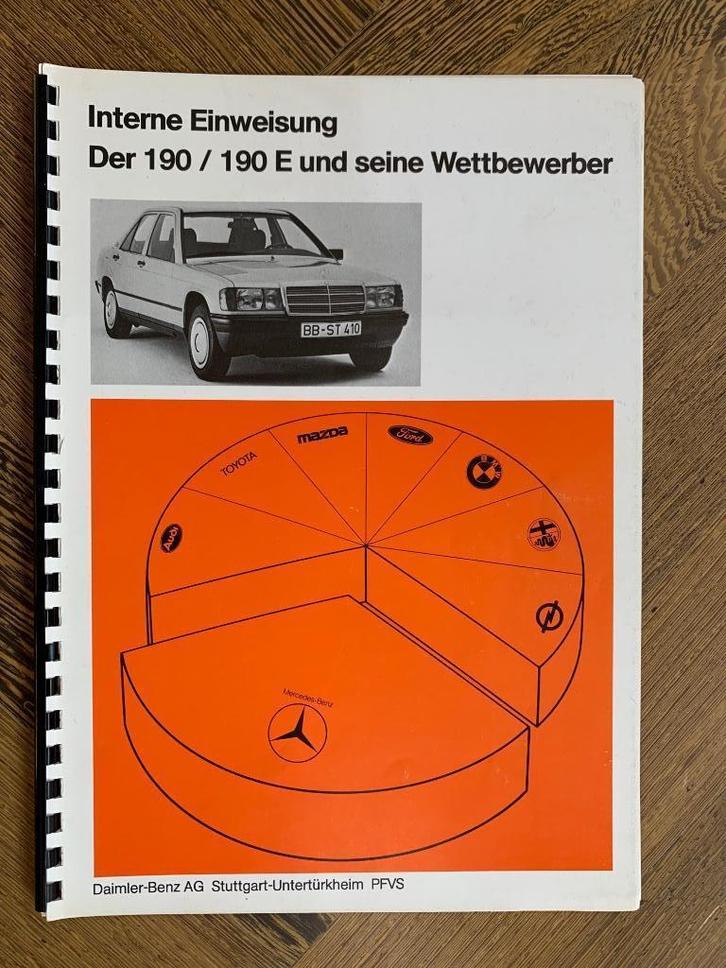 Product-vergelijking Mercedes-Benz 190 / 190E W201 vs.. 1982, Boeken, Auto's | Folders en Tijdschriften, Zo goed als nieuw, Mercedes