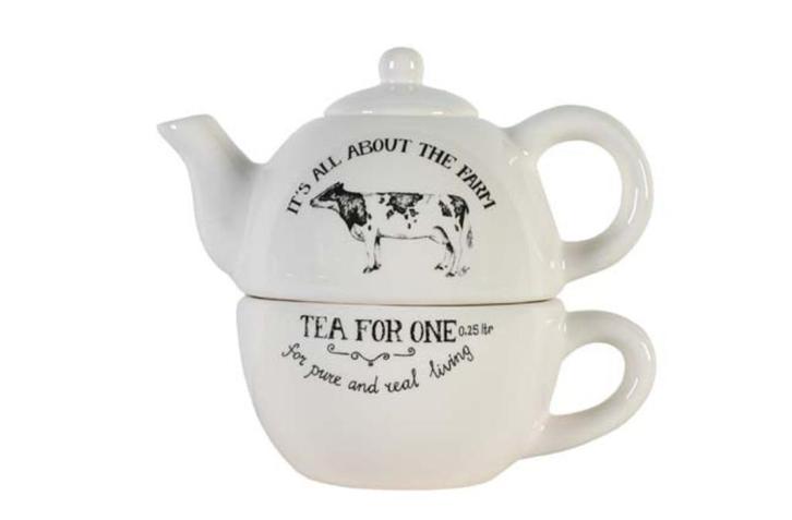 Tea for One Koe Moo servies, Huis en Inrichting, Keuken | Servies, Nieuw, Overige typen, Overige stijlen, Overige materialen, Ophalen of Verzenden
