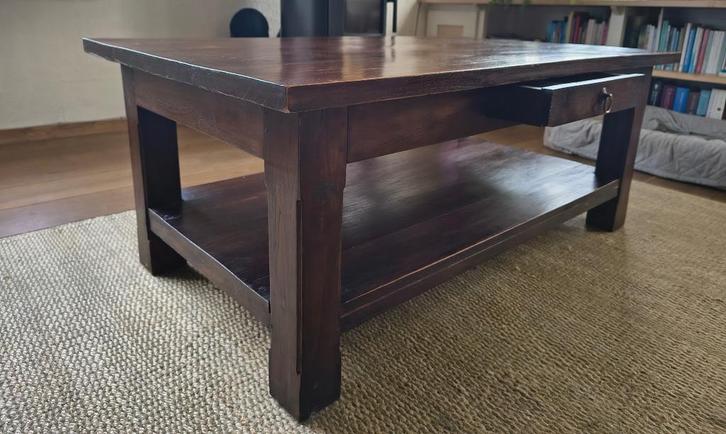 Multifunctionele houten salontafel, Huis en Inrichting, Tafels | Salontafels, Gebruikt, Minder dan 50 cm, 50 tot 100 cm, 100 tot 150 cm