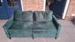 Donkergroen velours 2 zits bank van Vida XL, Huis en Inrichting, Banken | Bankstellen, Ophalen, 150 tot 200 cm, Tweepersoons, 75 tot 100 cm
