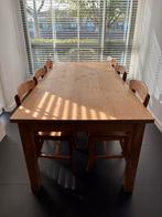 Eettafel 6 stoelen teakhout, Ophalen, Gebruikt, 4 tot 6 stoelen