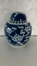 Grote gemberpot met deksel - decoratie - blauw wit, Ophalen of Verzenden, Zo goed als nieuw