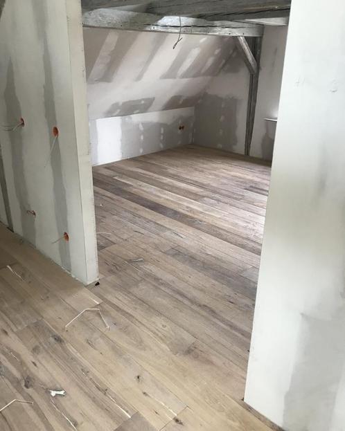 ANTIEK VEROUDERDE EIKEN VLOER WHITE KANT & KLAAR!, Huis en Inrichting, Stoffering | Vloerbedekking, Nieuw, 75 m² of meer, Ophalen of Verzenden