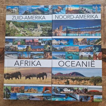 4 boeken, reizen noord- en zuid Amerika, Oceanië  en Afrika 