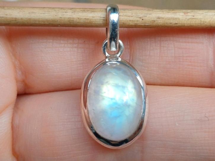 Vanoli 925 zilveren kettinghanger met regenboog maansteen, Sieraden, Tassen en Uiterlijk, Kettinghangers, Nieuw, Zilver, Wit, Met edelsteen