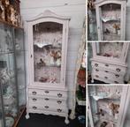 Zeer mooie barok vitrine buik kast 2 delen, Ophalen, 50 tot 100 cm, Zo goed als nieuw, Minder dan 100 cm