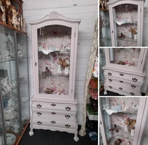 Zeer mooie barok vitrine buik kast 2 delen, Huis en Inrichting, Kasten | Vitrinekasten, Zo goed als nieuw, Minder dan 100 cm, 50 tot 100 cm