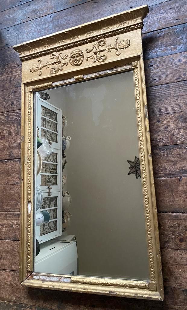 Grote spiegel / schouwspiegel, Antiek en Kunst, Antiek | Spiegels, 50 tot 100 cm, 100 tot 150 cm, Rechthoekig, Ophalen