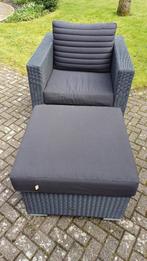 lounge armstoel met poef voor buiten, Tuin en Terras, Gebruikt, Ophalen